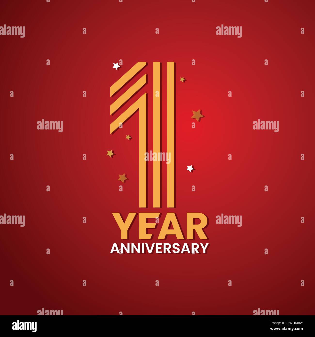 1 year anniversary wishes background. Anniversary celebrating vector template design. 1st birthday celebration, invitation card, and greeting card. Stock Vector