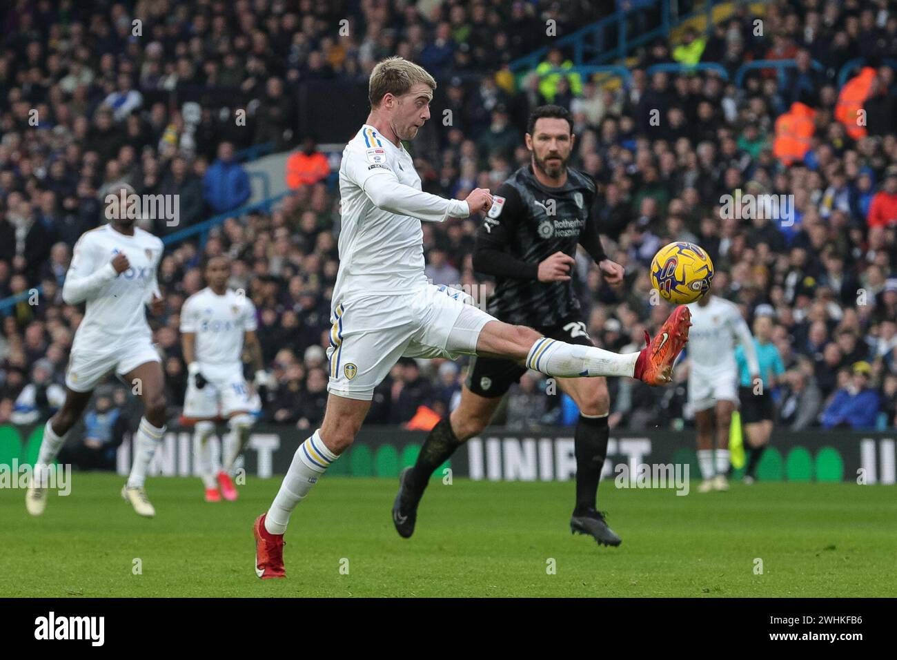 Leeds, UK. 10th Feb, 2024. Patrick Bamford of Leeds United in action during the Sky Bet Championship match Leeds United vs Rotherham United at Elland Road, Leeds, United Kingdom, 10th February 2024 (Photo by James Heaton/News Images) in Leeds, United Kingdom on 2/10/2024. (Photo by James Heaton/News Images/Sipa USA) Credit: Sipa USA/Alamy Live News Stock Photo