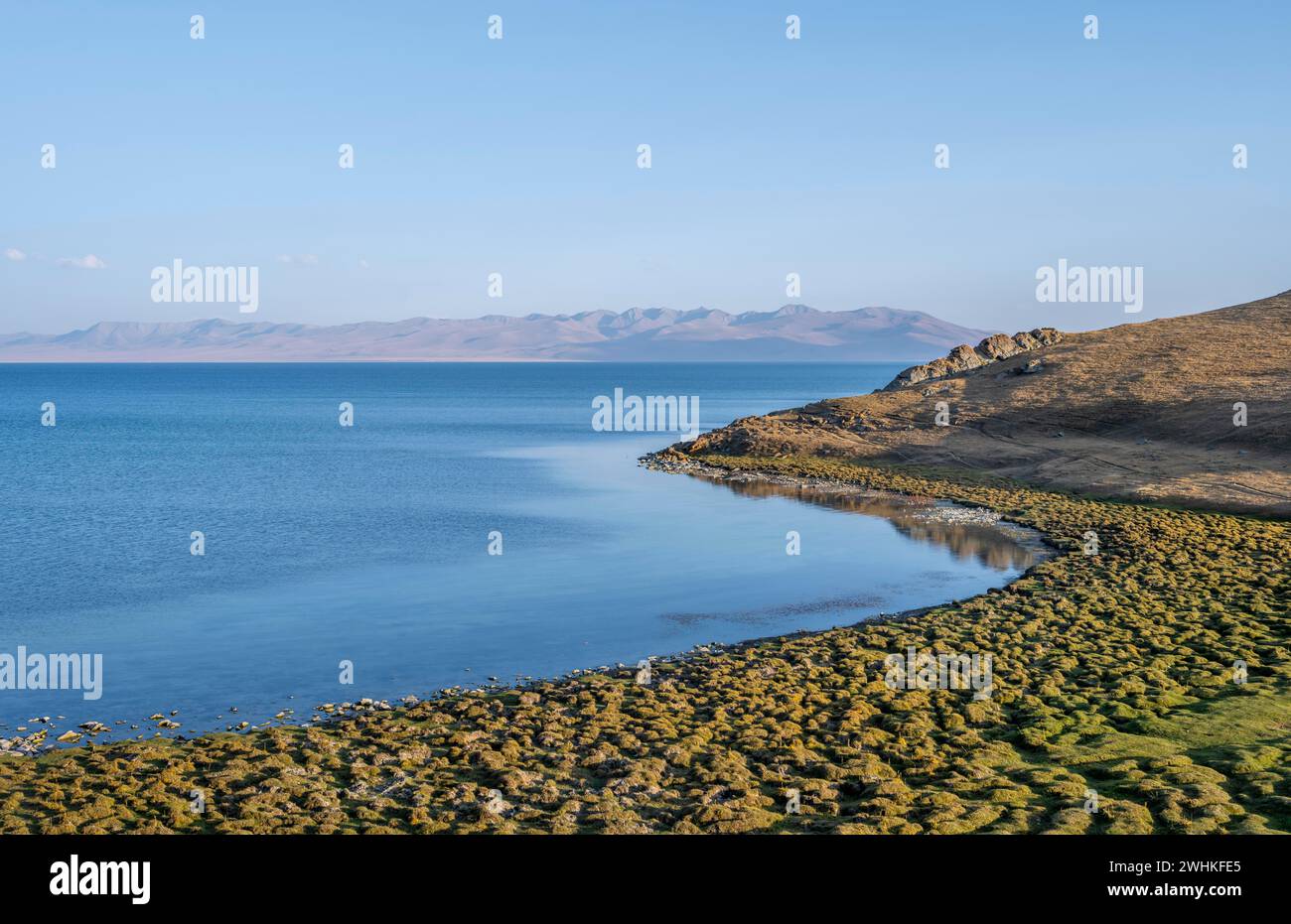 Highlands, Song Kul mountain lake, Naryn region, Kyrgyzstan Stock Photo