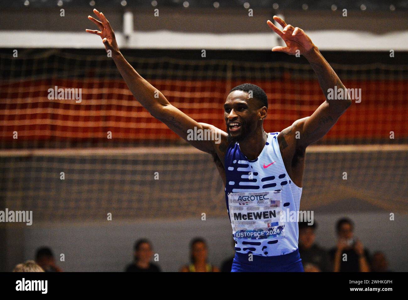 Hustopece, Czech Republic. 10th Feb, 2024. Shelby McEwen from USA