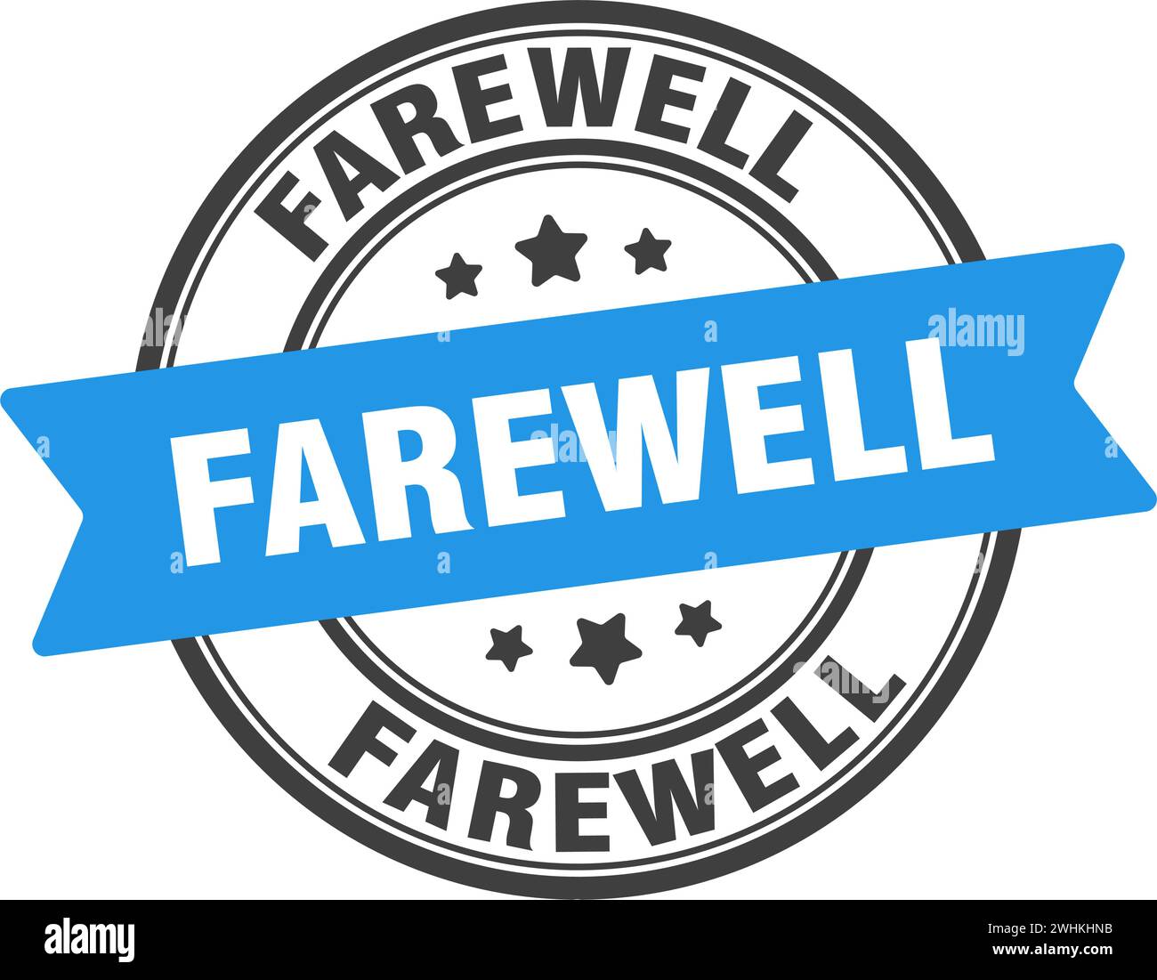 farewell stamp. farewell round sign. label on transparent background ...