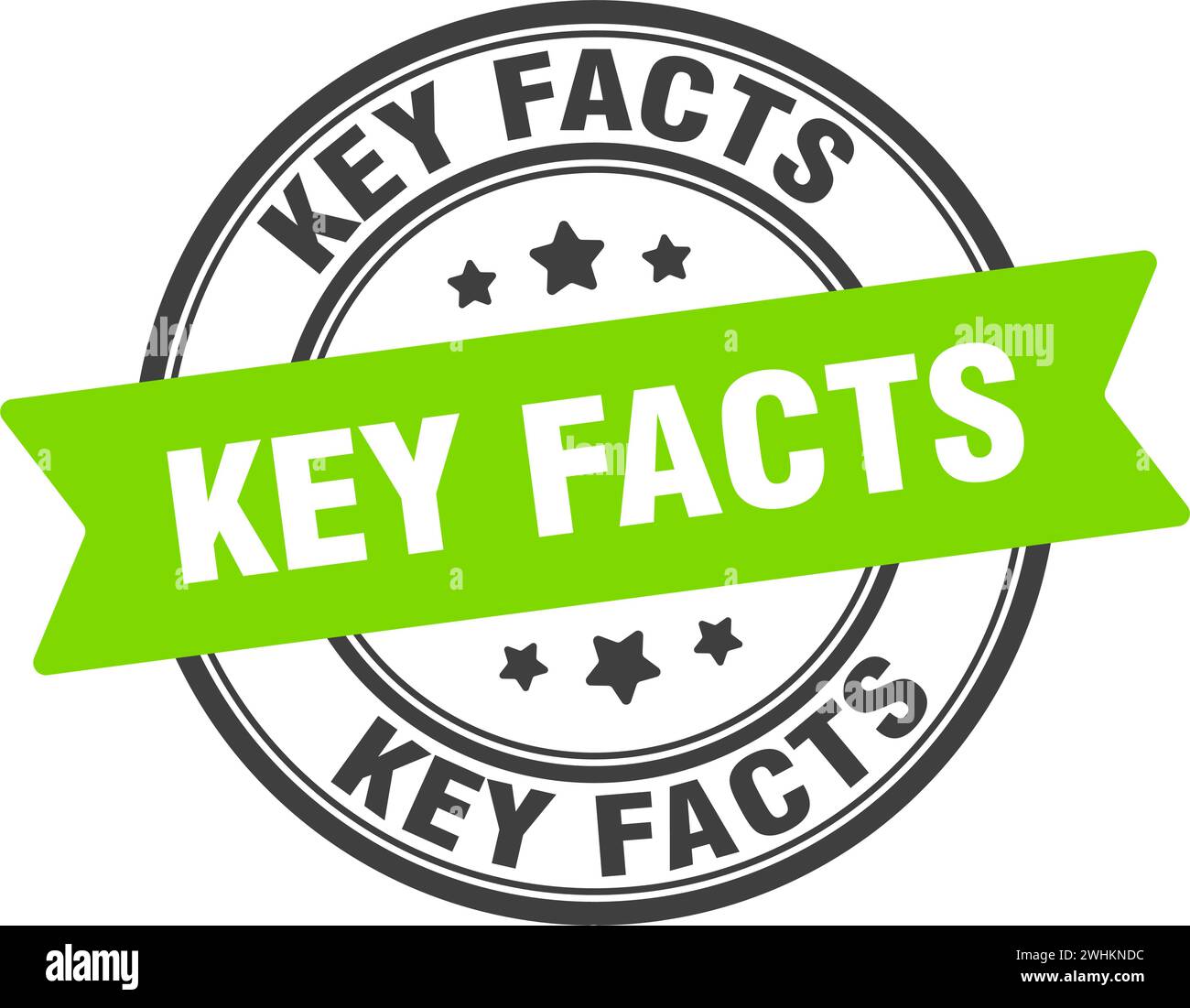 key facts stamp. key facts round sign. label on transparent background ...