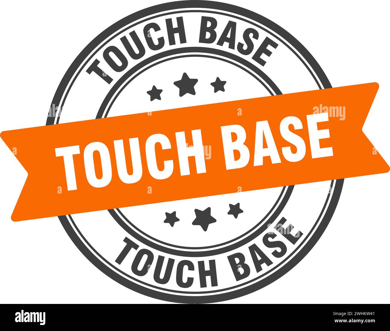 touch base stamp. touch base round sign. label on transparent ...