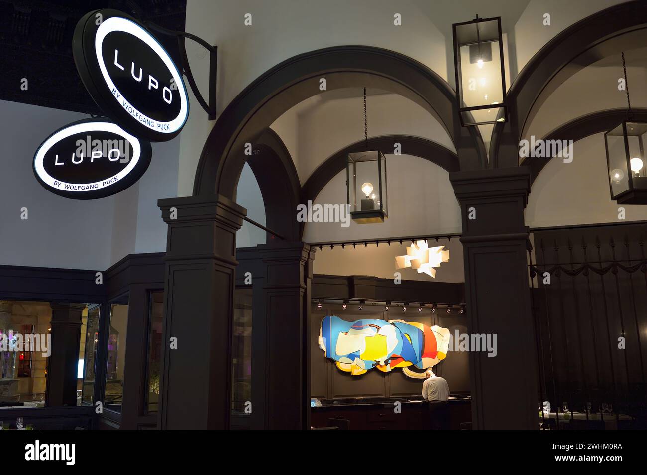 The (Italian) Lupo restaurant by Wolfgang Puck, Las Vegas NV Stock Photo