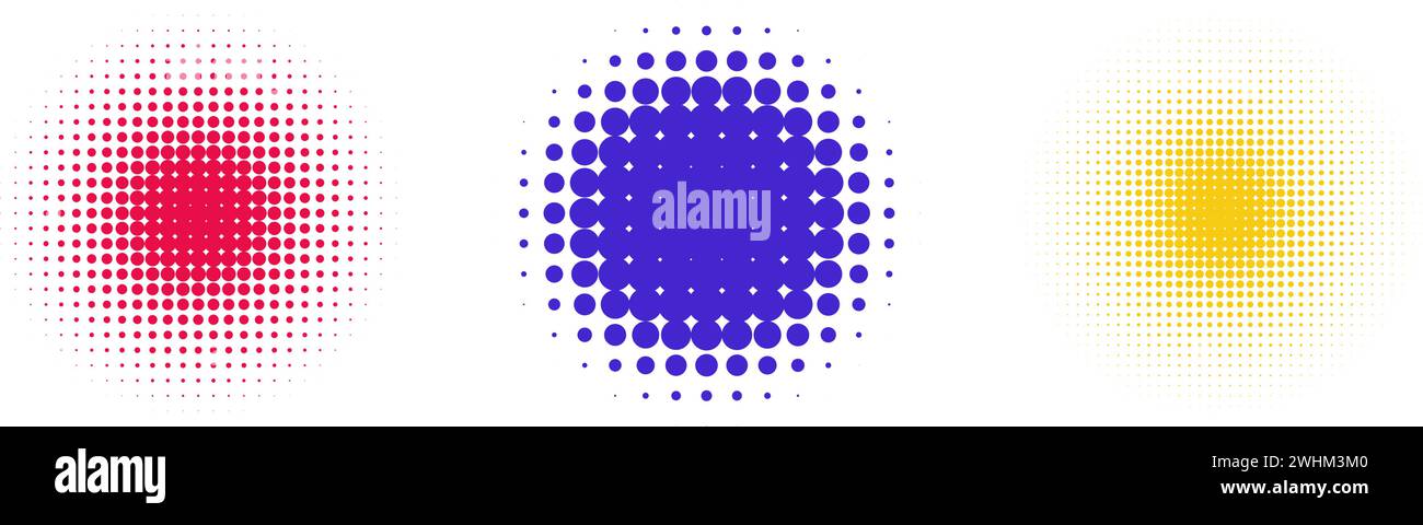 colored circle dotted halftones isolated. Vector illustration Stock ...