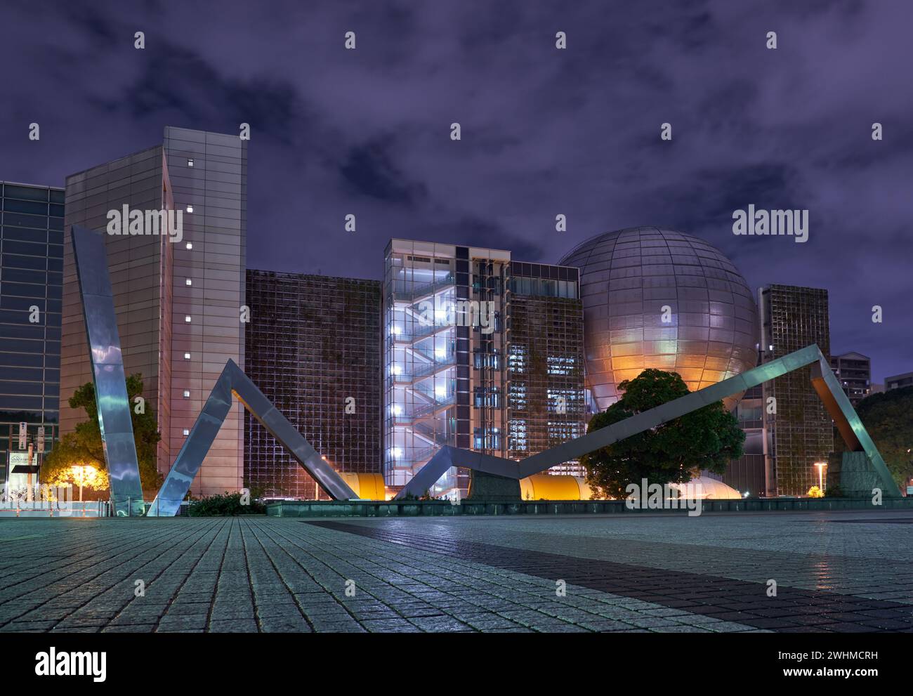 Nagoya City Science Museum at night. Nagoya. Japan Stock Photo - Alamy