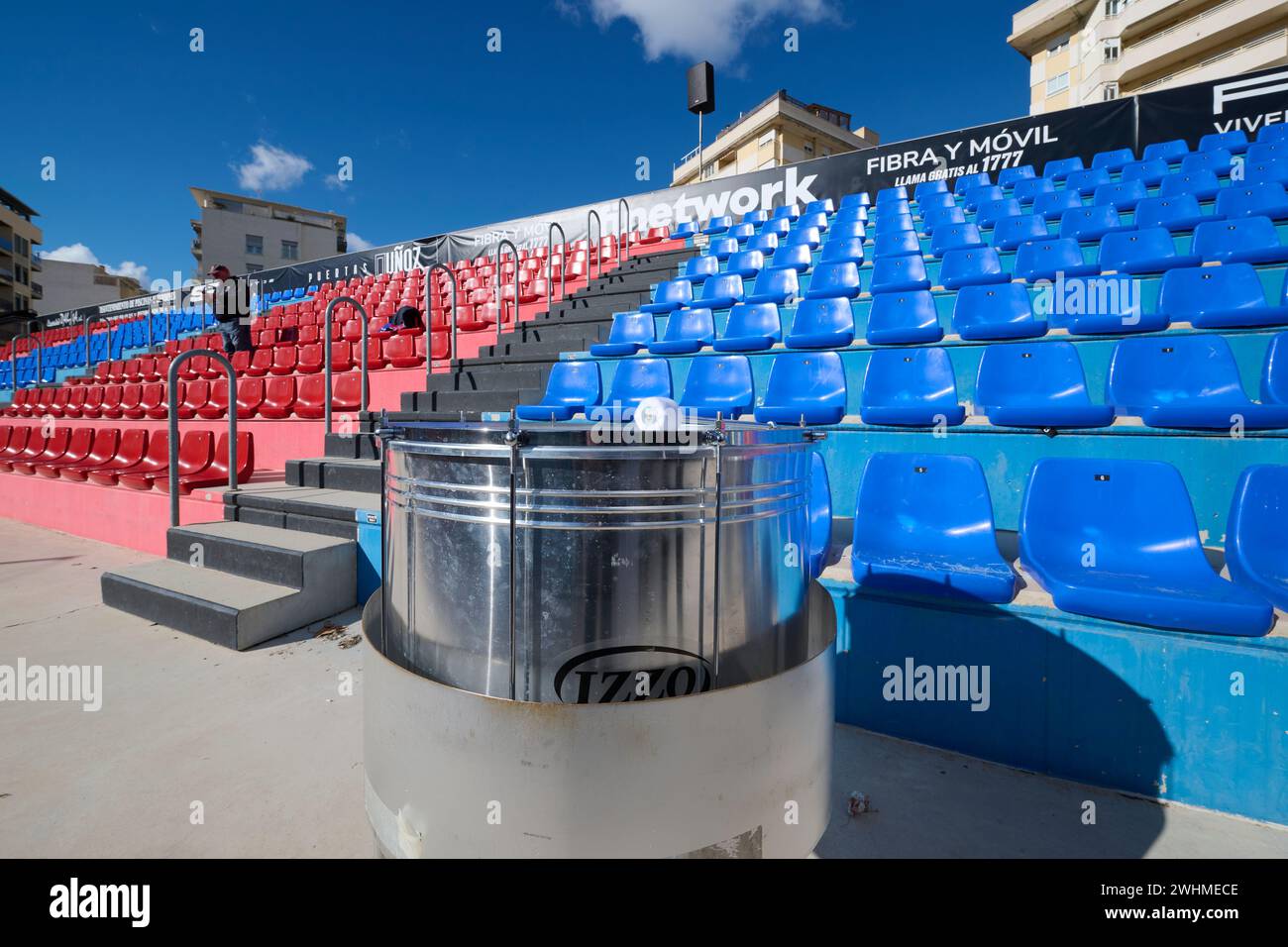ELDA, SPAIN - FEBRUARY 10: General view inside the stadium prior to the LaLiga Hypermotion match between CD Eldense and SD Huesca at Nuevo Pepico Amat Stadium on February 10, 2024 in Elda, Spain. (Photo by Francisco Macia/Photo Players Images) Stock Photo