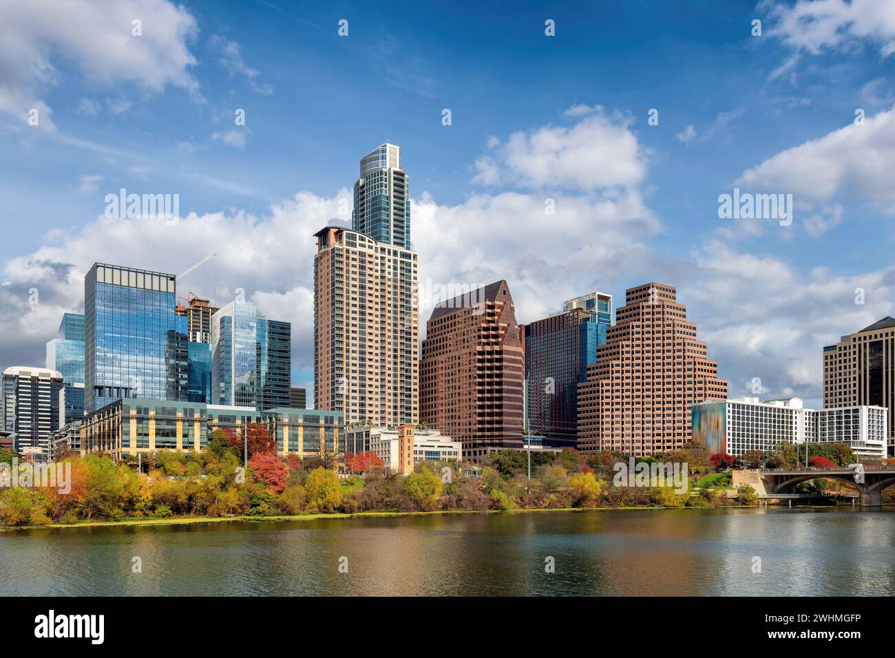Austin downtown skyline on the Colorado River in Austin, Texas, USA. Stock Photo