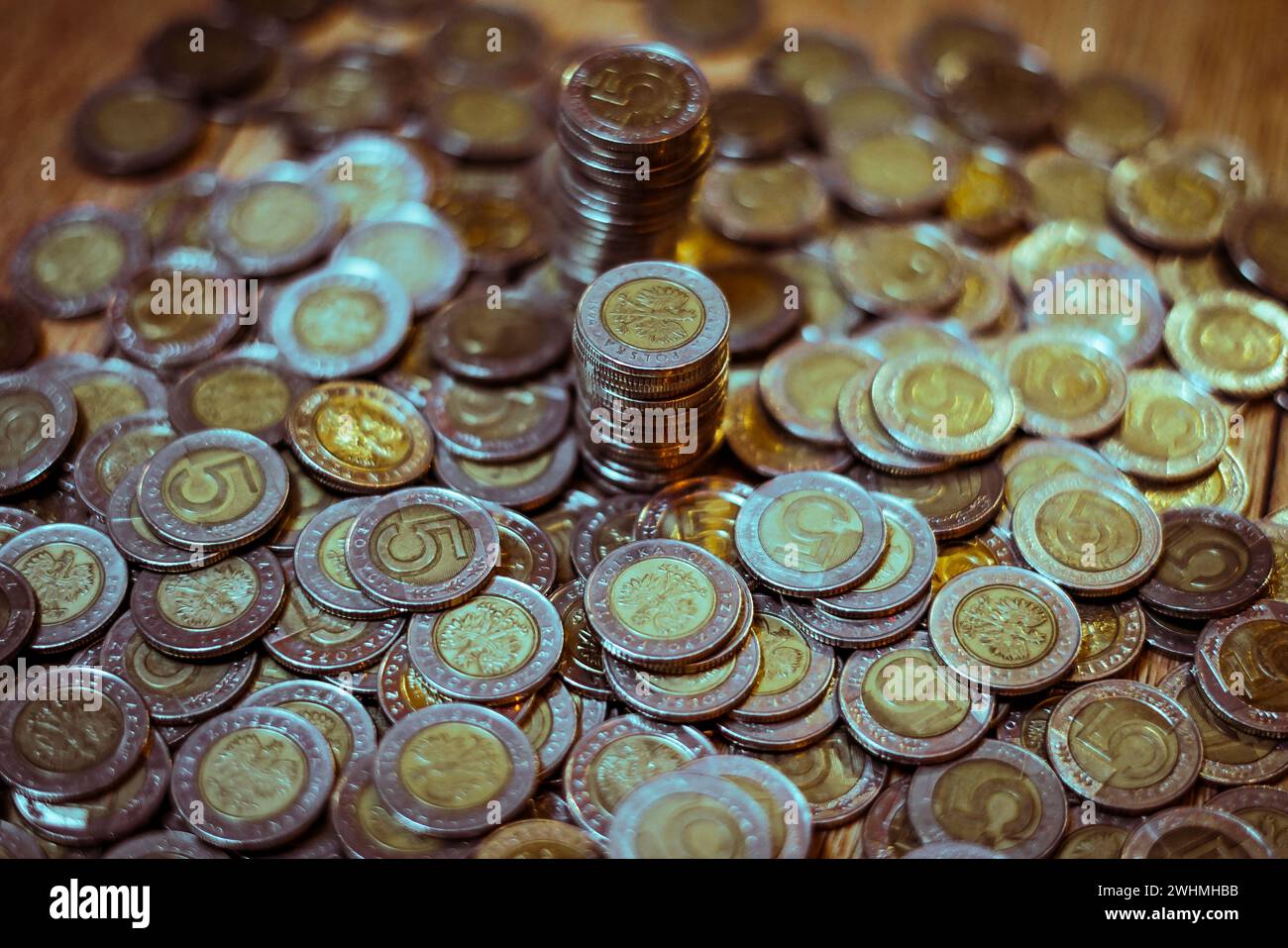 Polish coins. Polish money. Polish currency Stock Photo - Alamy