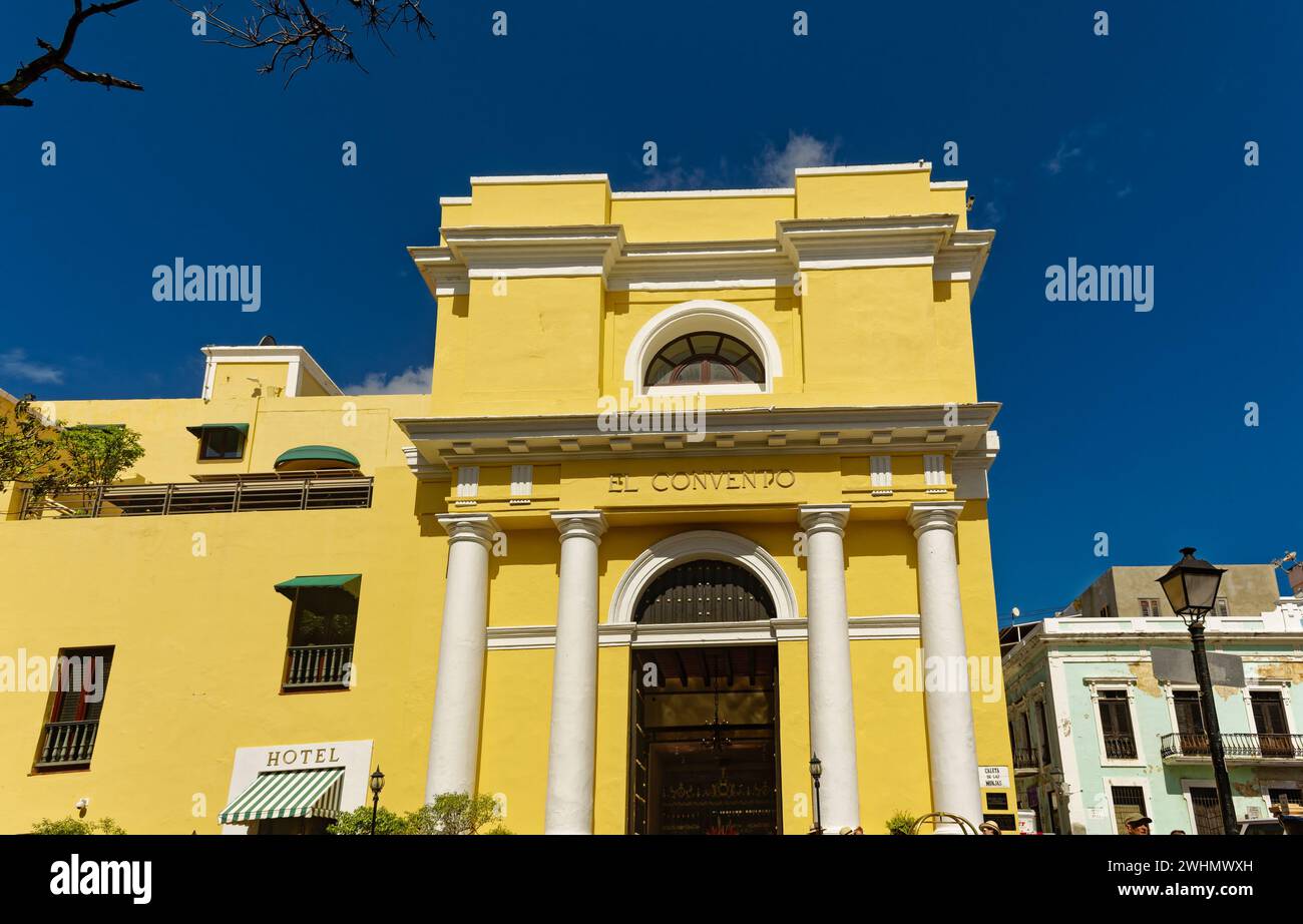 SAN JUAN, PUERTO RICO - January 16, 2024: San Juan serves as a major tourist hub to the rest of the Caribbean. Not only from the Luis Munoz Marin Inte Stock Photo