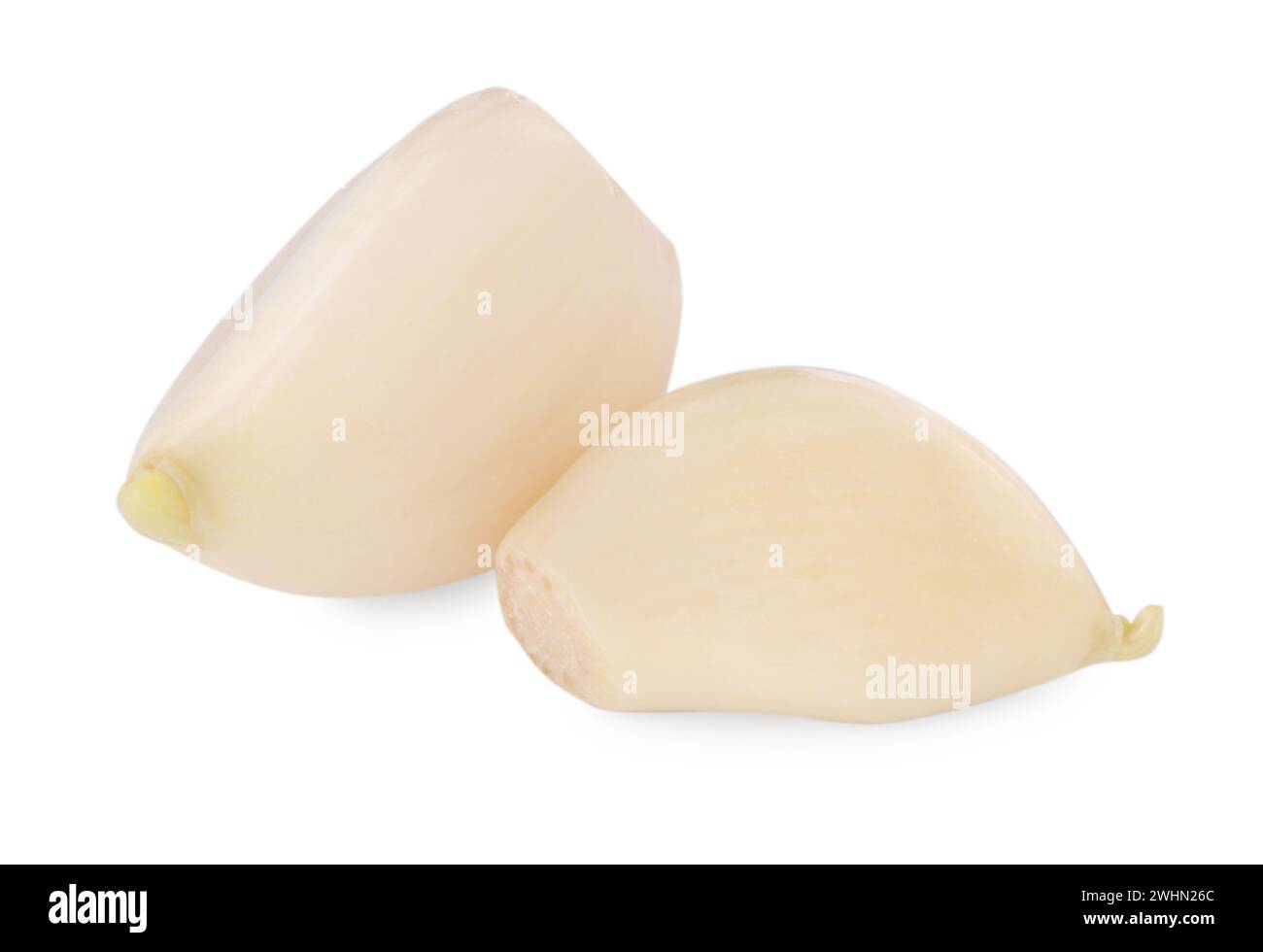 Peeled cloves of fresh garlic isolated on white Stock Photo - Alamy