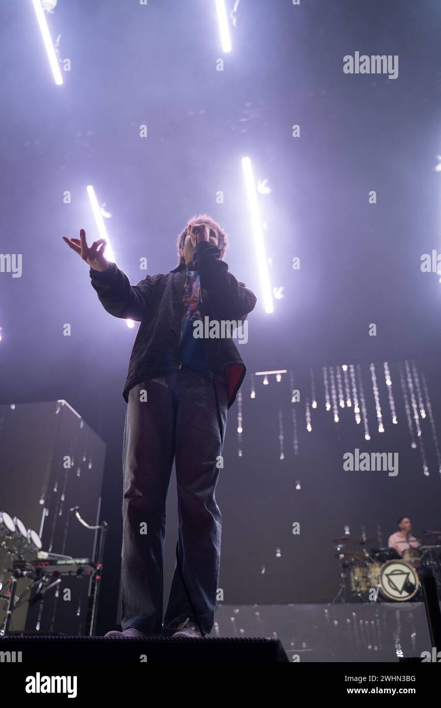 Newc For Rou Nottingham, UK 10th Feb 2024, Rou Reynolds of Enter Shikari perform in ...