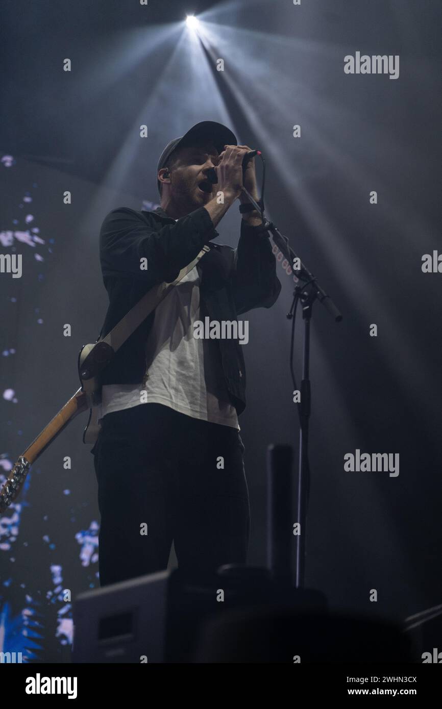 Nottingham, UK 10th Feb 2024, Rory Clewlow of Enter Shikari perform in nottingham at Motorpoint Arena as part of their UK tour  Credit: Paul Smith / Alamy Live News Stock Photo