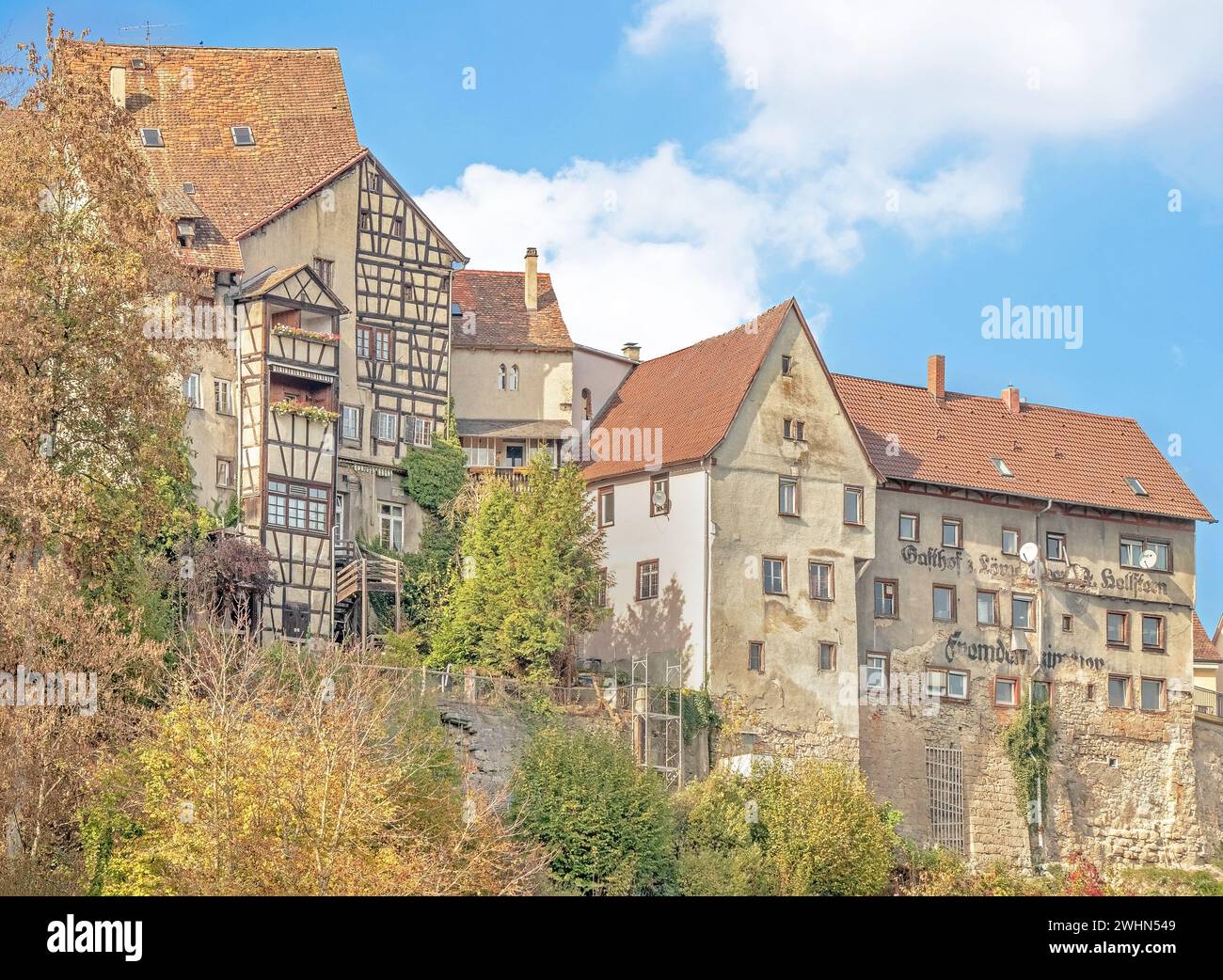 Historic buildings on the town wall in Rottweil Stock Photo - Alamy