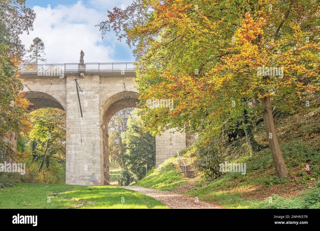 High bridge over the moat in Rottweil Stock Photo Alamy