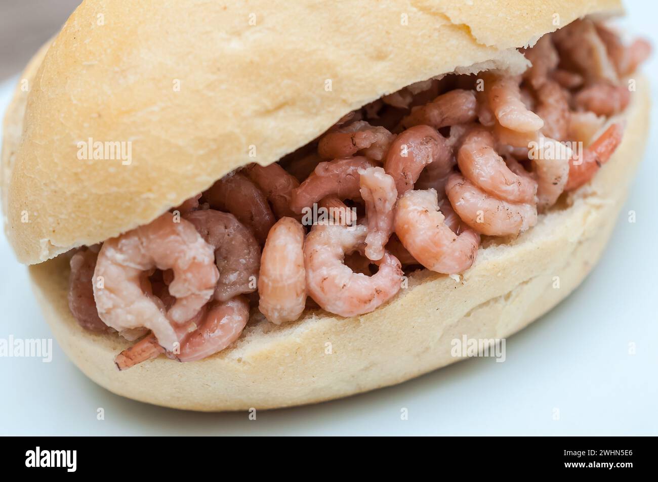 Fresh North Sea crabs in a roll Stock Photo