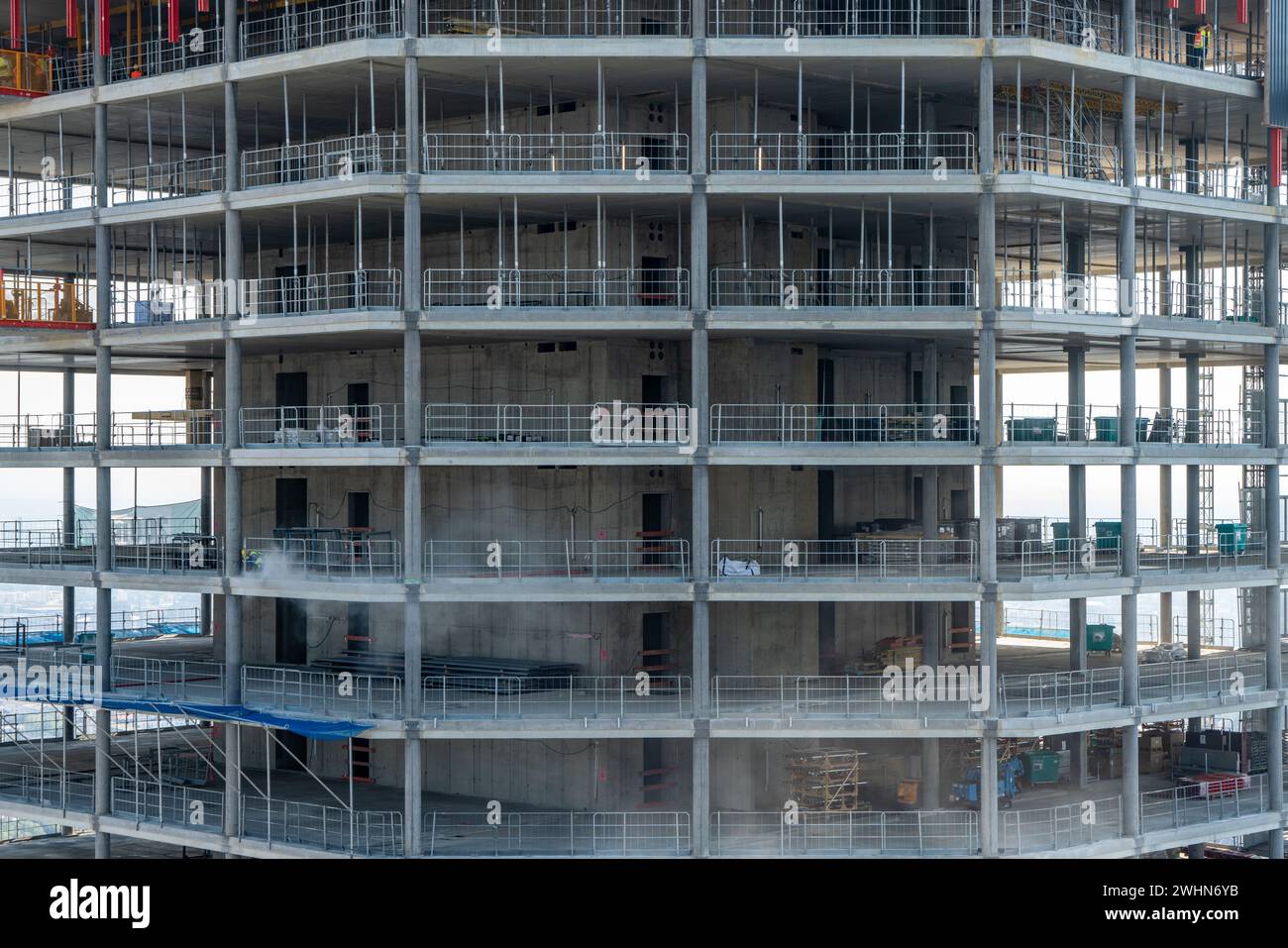 Major construction site of four high-rise buildings in Frankfurt's ...