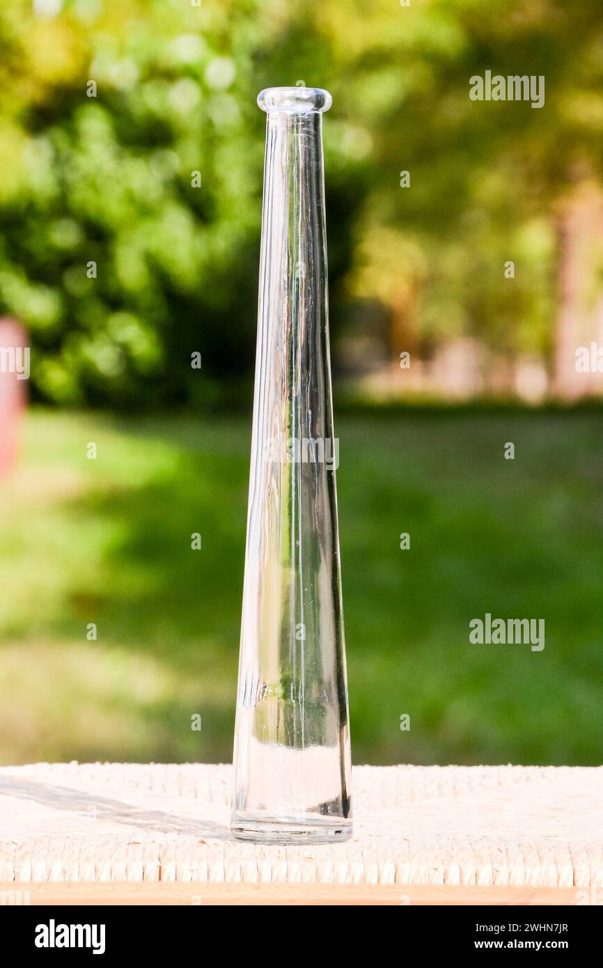 Vintage Old Fashioned Glass Bottle Stock Photo