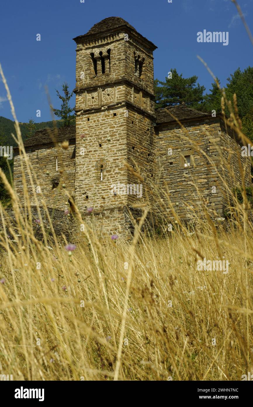 Iglesia de San Bartolomé,romaníco. Gavín.Serrablo.Huesca.España Stock