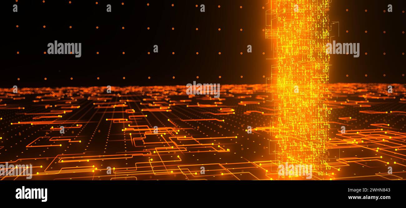 Digital Orange Database Concept Stock Photo