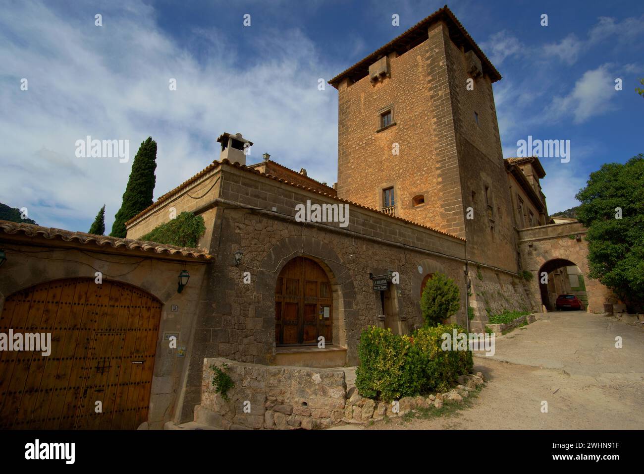 Valldemossa.Palacio del rei Sancho.Sierra de Tramuntana.Mallorca.Illes Balears.EspaÃ±a. Stock Photo