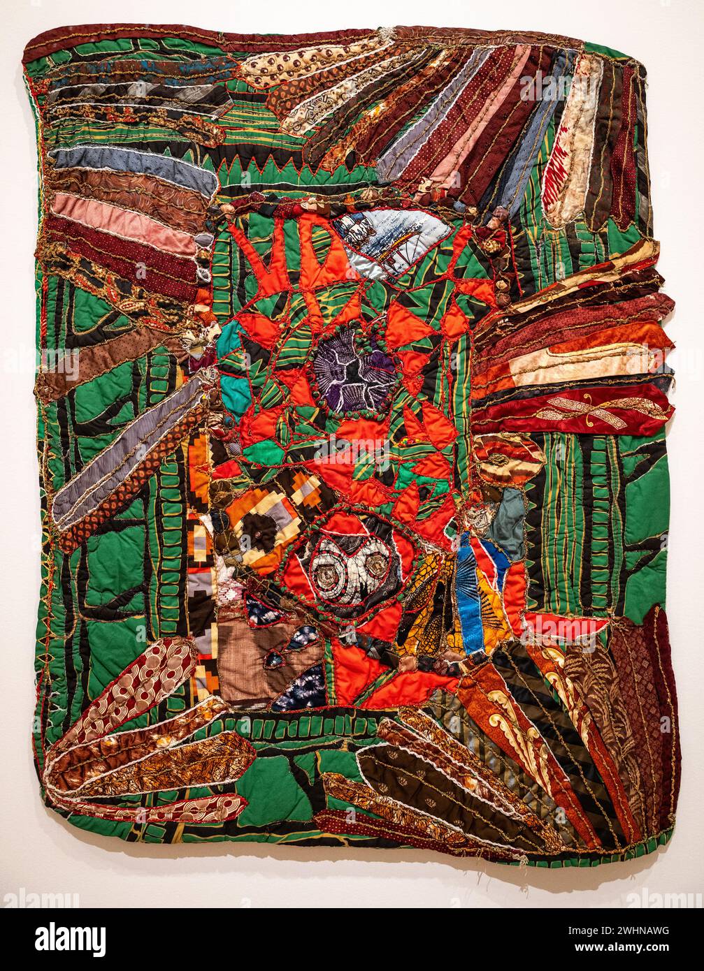 Elizabeth Talford Scott hand-sewn fabric art from 1994 called 'Birthday Quilt' at the Baltimore Museum of Art Stock Photo