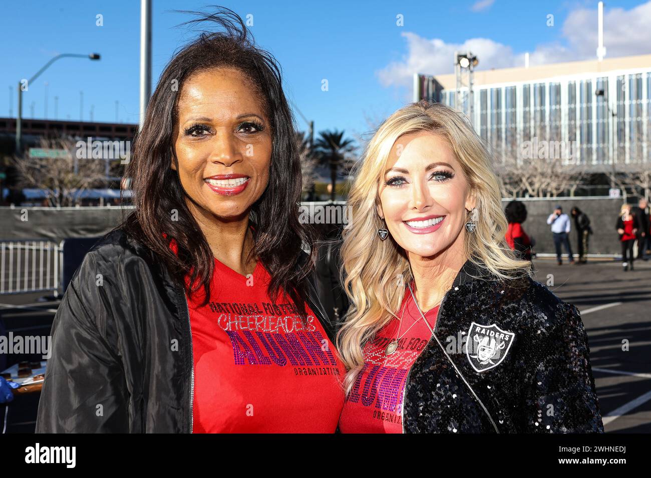 Las Vegas, NV, USA. 10th Feb, 2024. members of the Raiders Cheerleading Alumni association, pose for a photo during the Taste of the NFL at the Keep Memory Alive Event Center in Las Vegas, NV. Christopher Trim/CSM/Alamy Live News Stock Photo