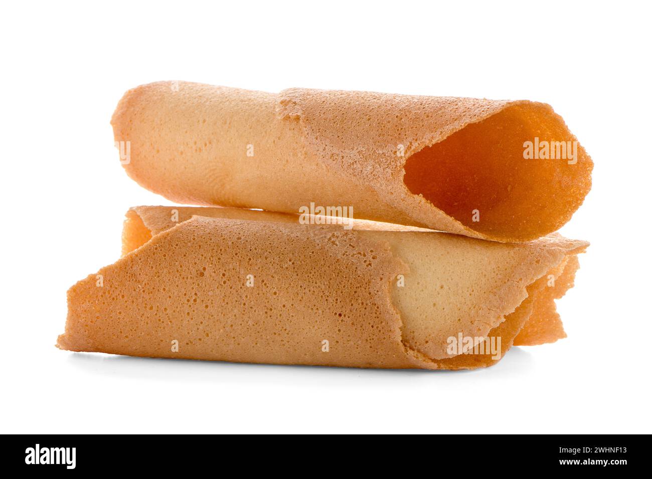 Linguas de sogra, a typical and traditional biscuit from Portugal, isolated  on white background Stock Photo - Alamy