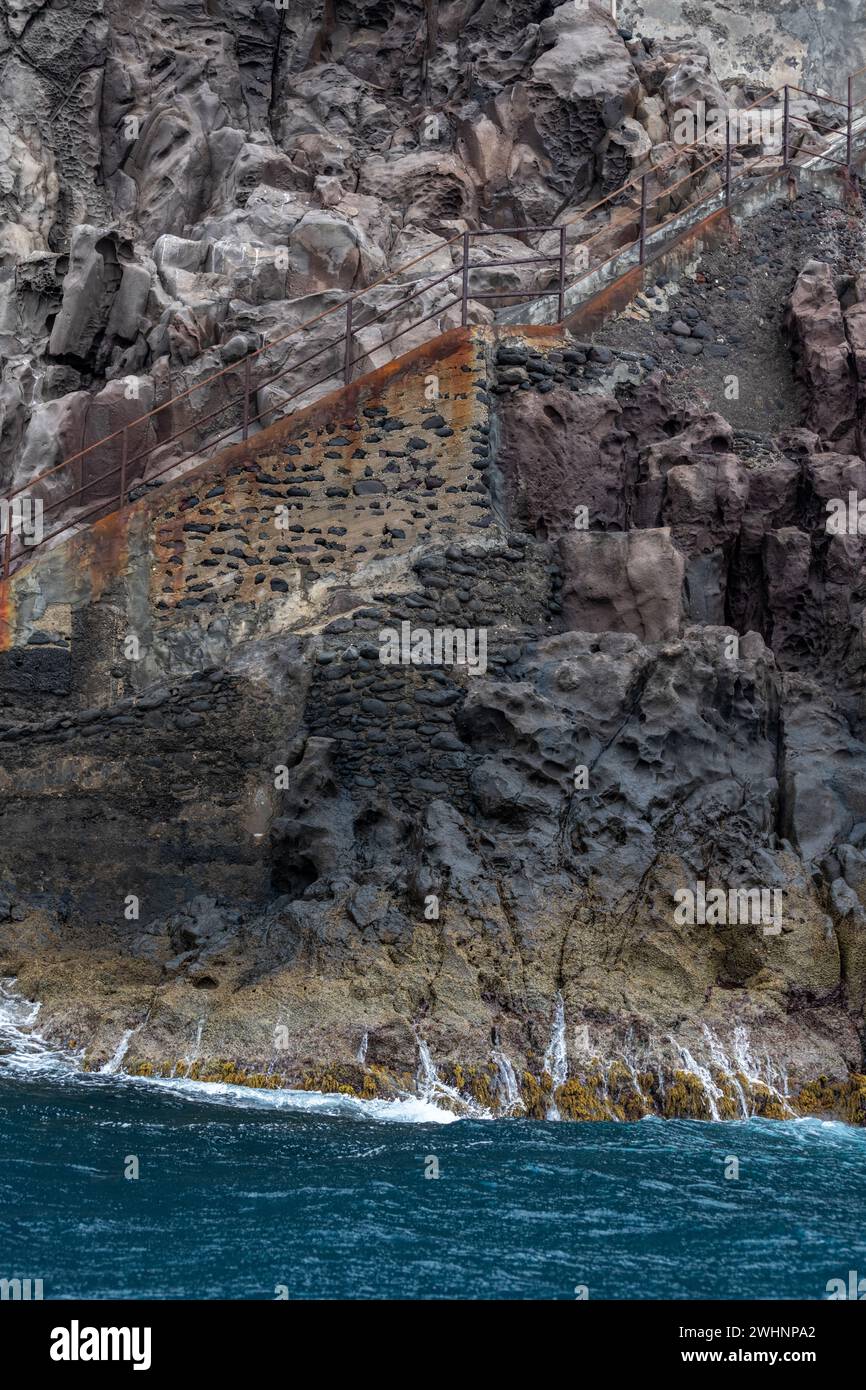 Close-up details of the island of Stromboli Stock Photo