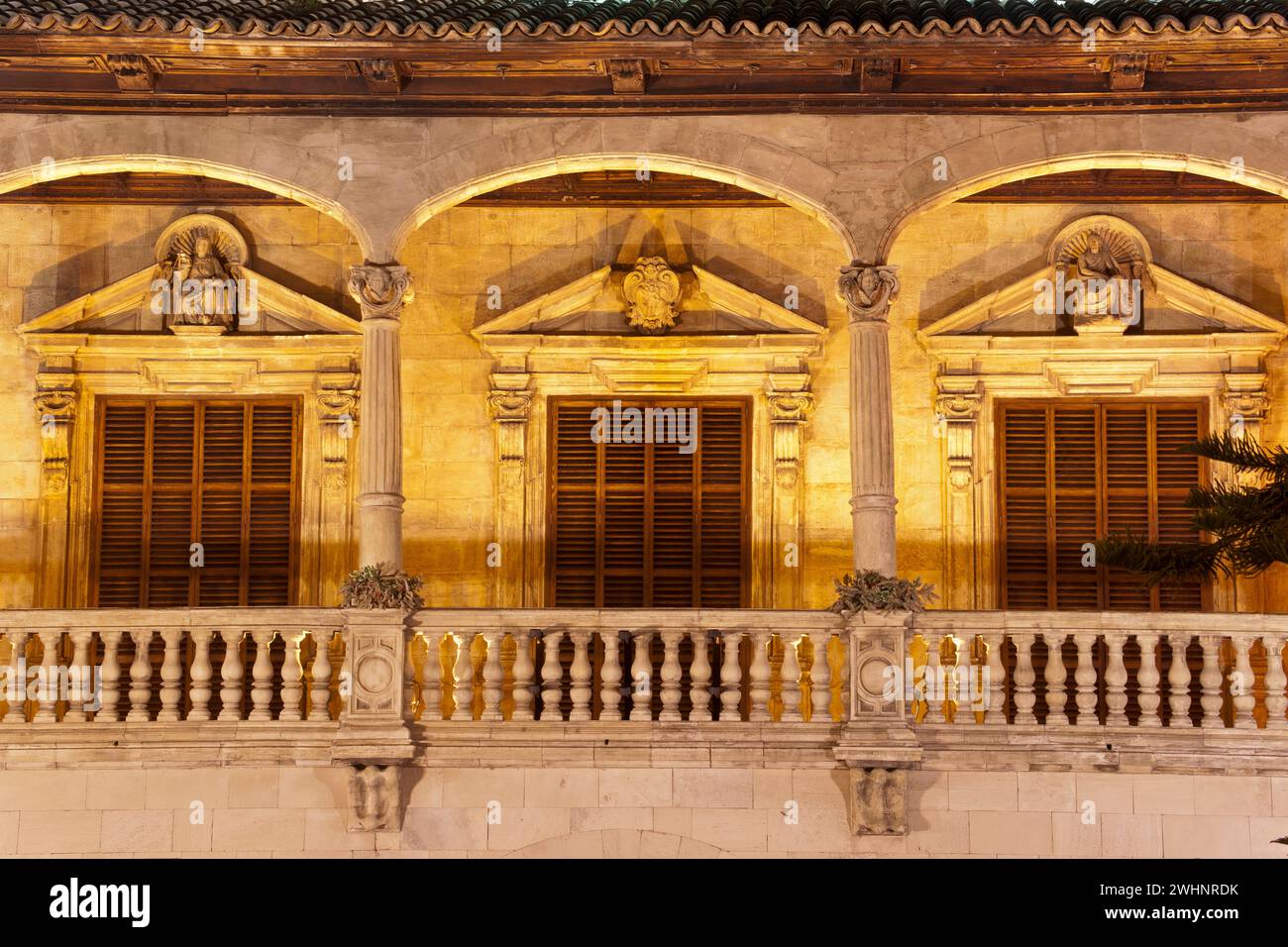 Renaissance gallery. Consolat de Mar Stock Photo