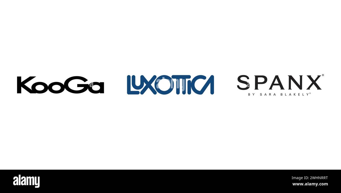 Luxottica, Spanx, KooGa. Vector illustration, editorial logo Stock