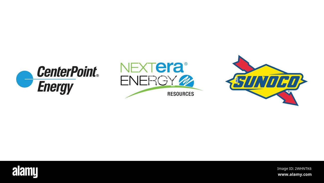 NextEra Energy Resources, CenterPoint Energy, Sunoco. Vector editorial