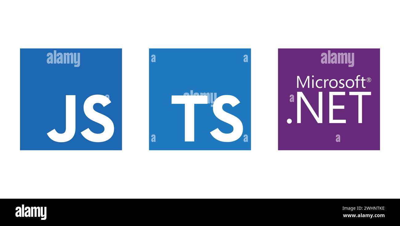 Edinburgh JS, Typescript, Microsoft Dot net , Python. Vector editorial ...