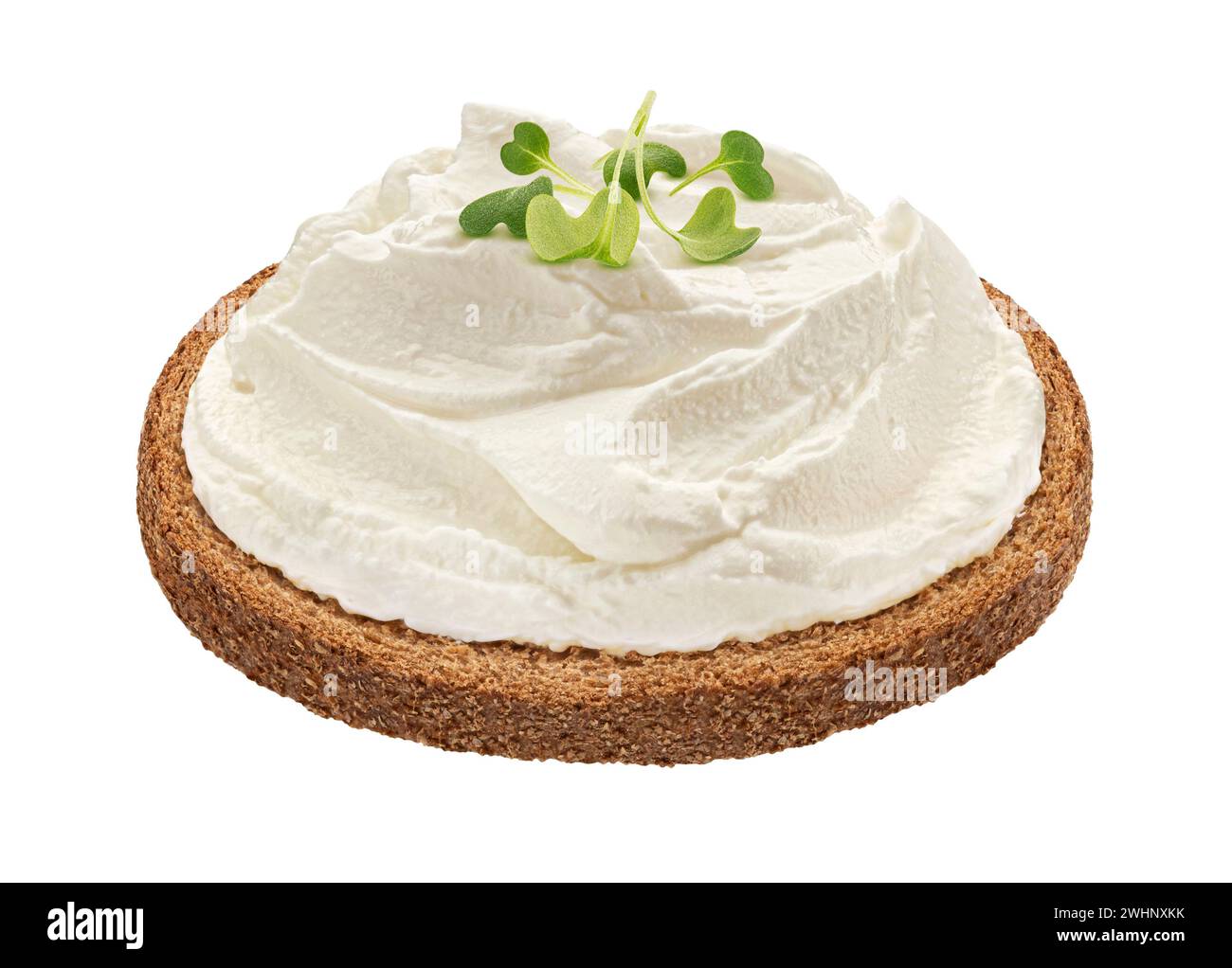 Maygin Rye Cream Rye bread with cream cheese isolated on white background Stock Photo ...
