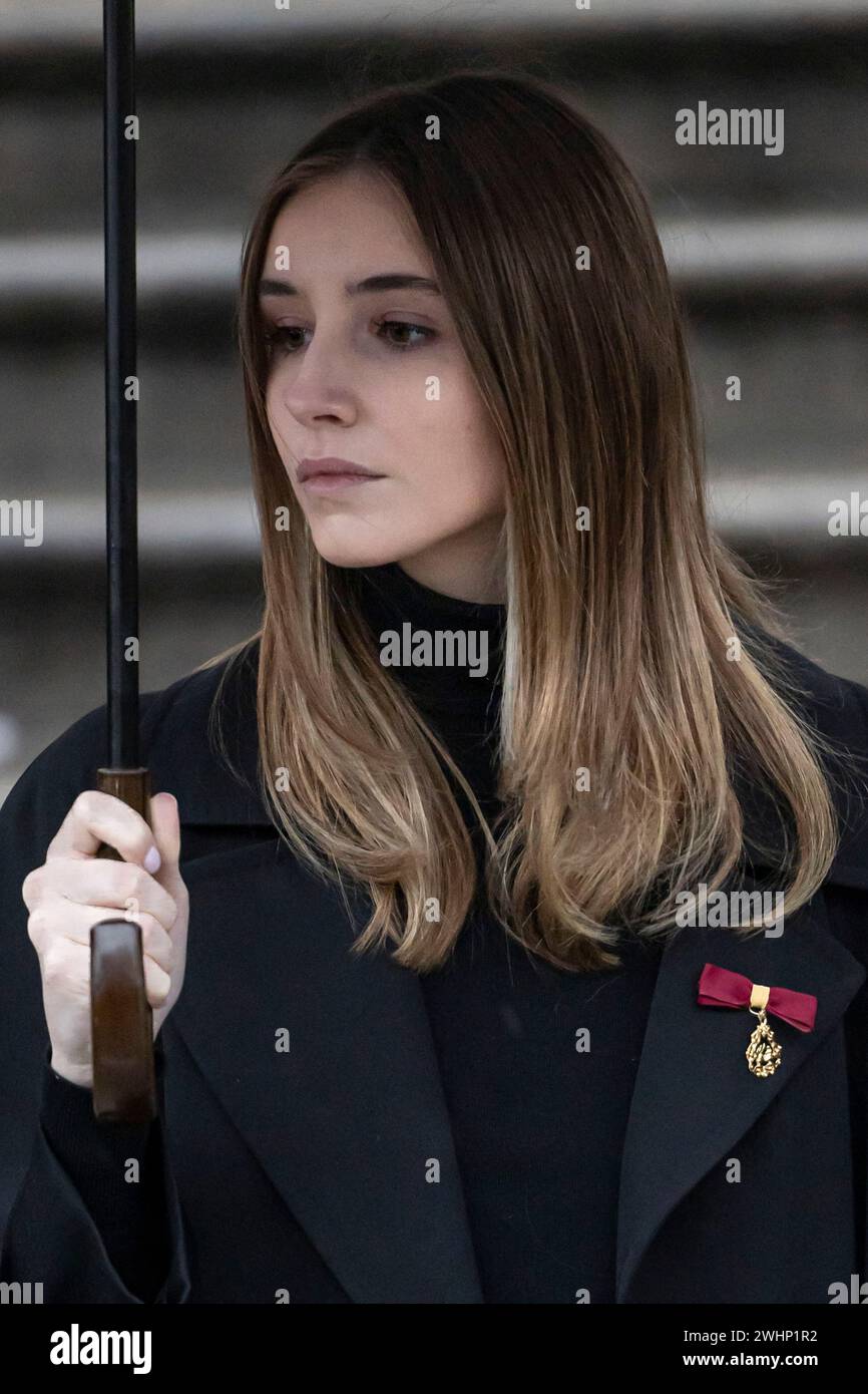 Princess Vittoria of Savoy attending the funeral of the H.S.R. Vittorio Emanuele of Savoy at the