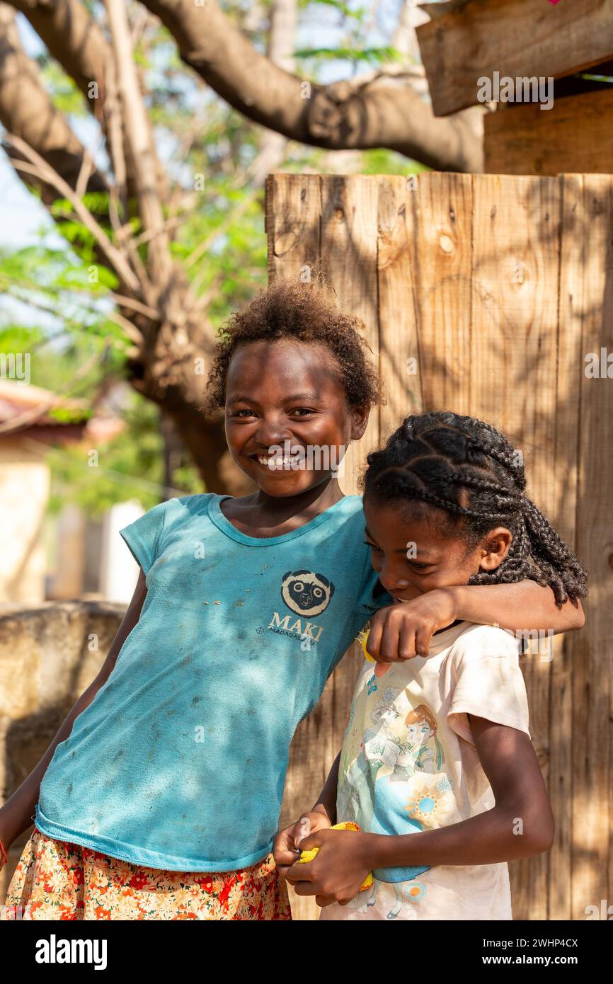 Small cute Malagasy girl in Miandrivazo, Madagascar. Stock Photo