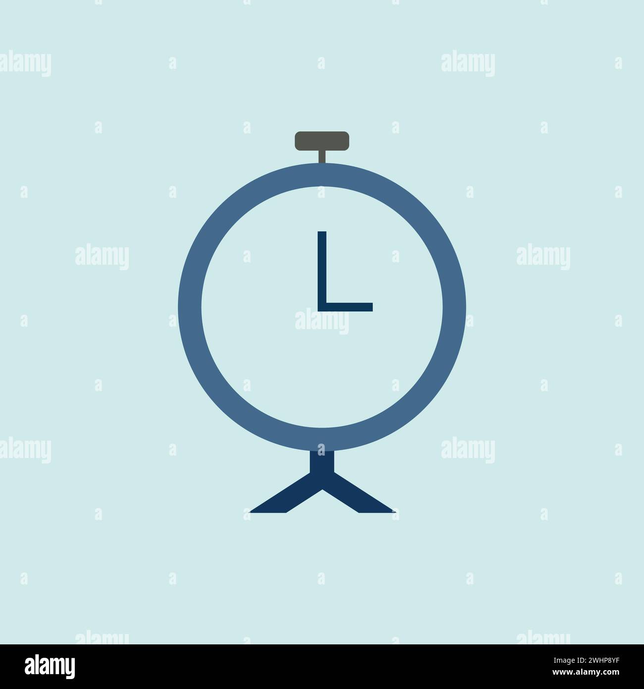 Alarm clock icon in trendy flat design. Stock Vector