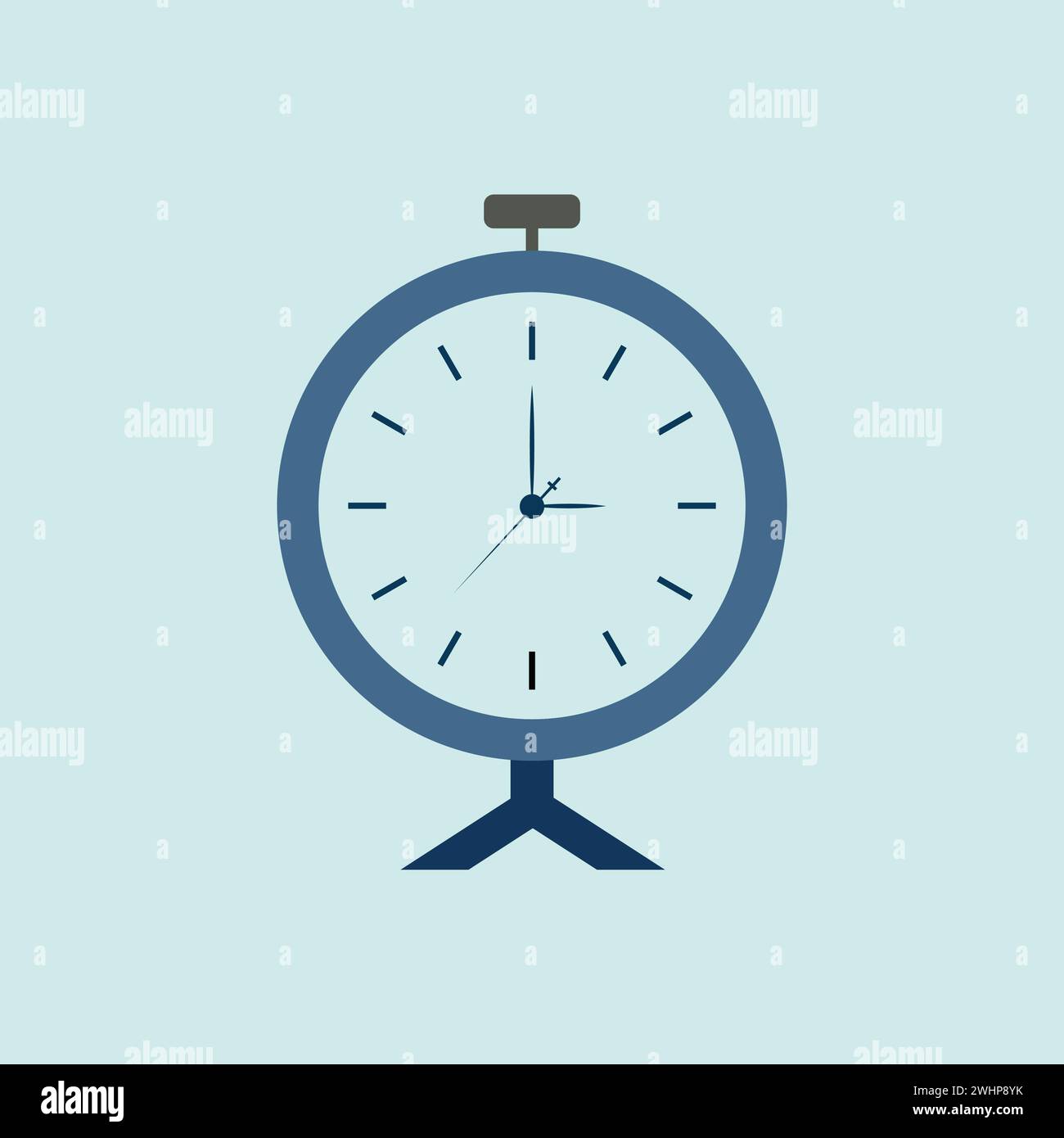 Alarm clock icon in trendy flat design. Stock Vector
