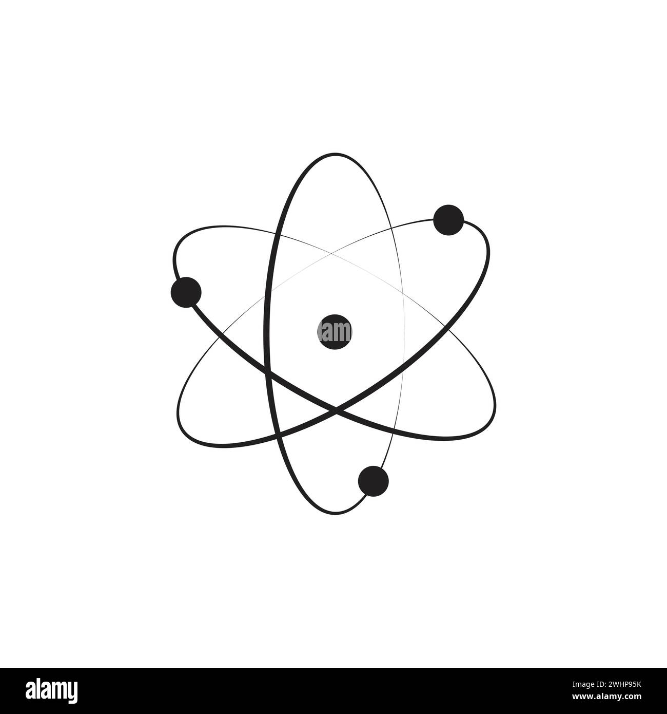 Atom icon in trendy flat design. Stock Vector