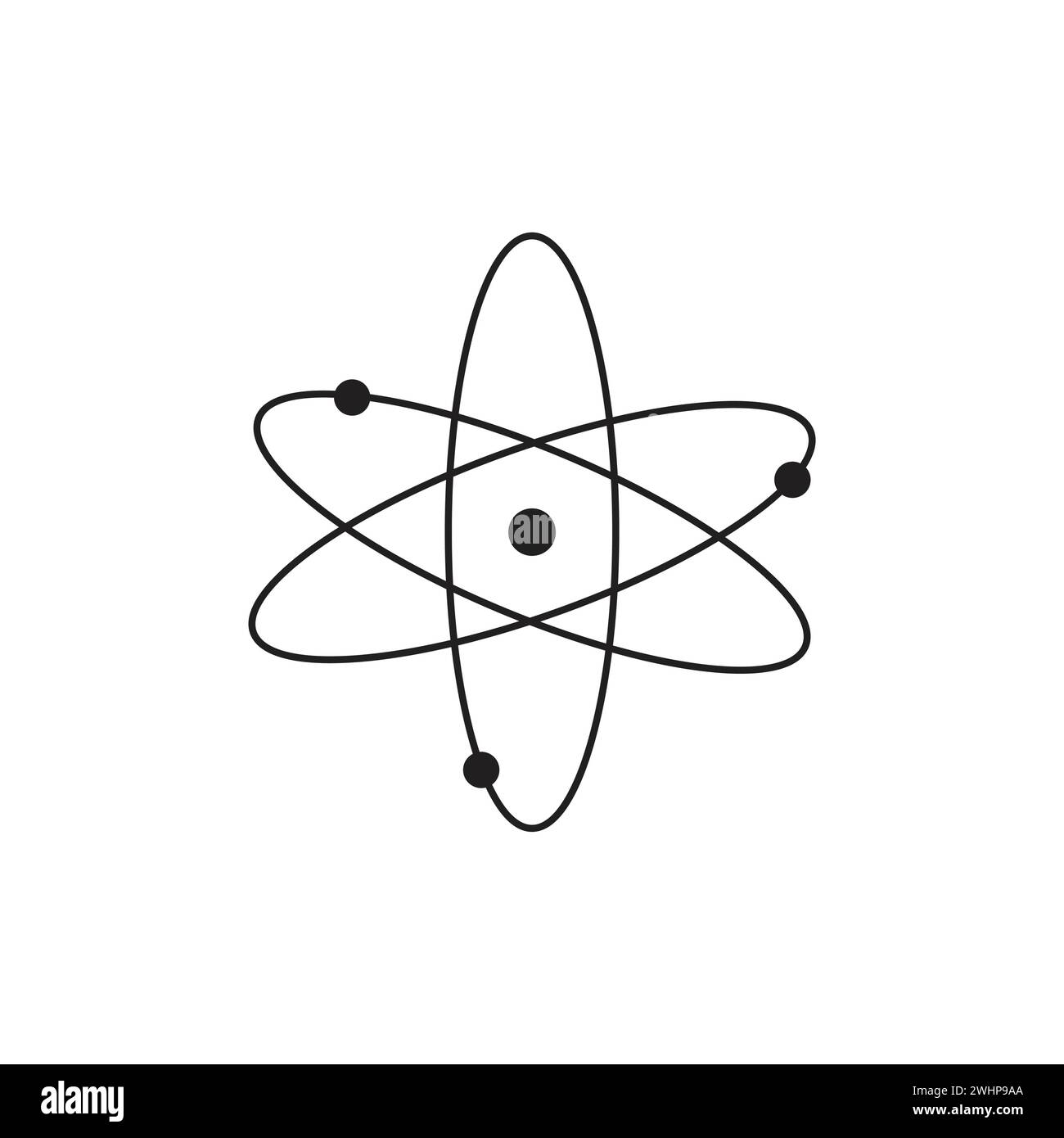 Atom icon in flat style with background Stock Vector Image & Art - Alamy