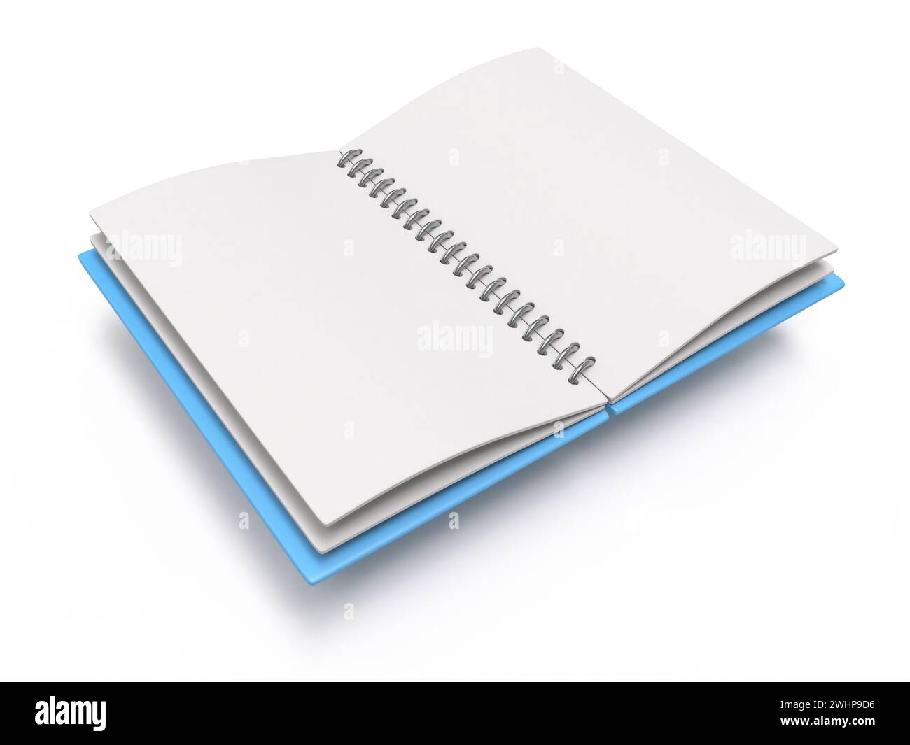 Blank open notebook side view 3d stock photo alamy