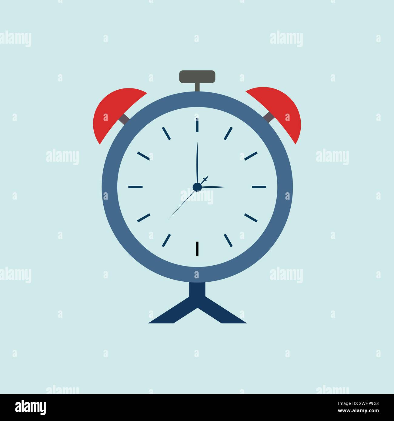 Alarm clock icon in trendy flat design. Stock Vector