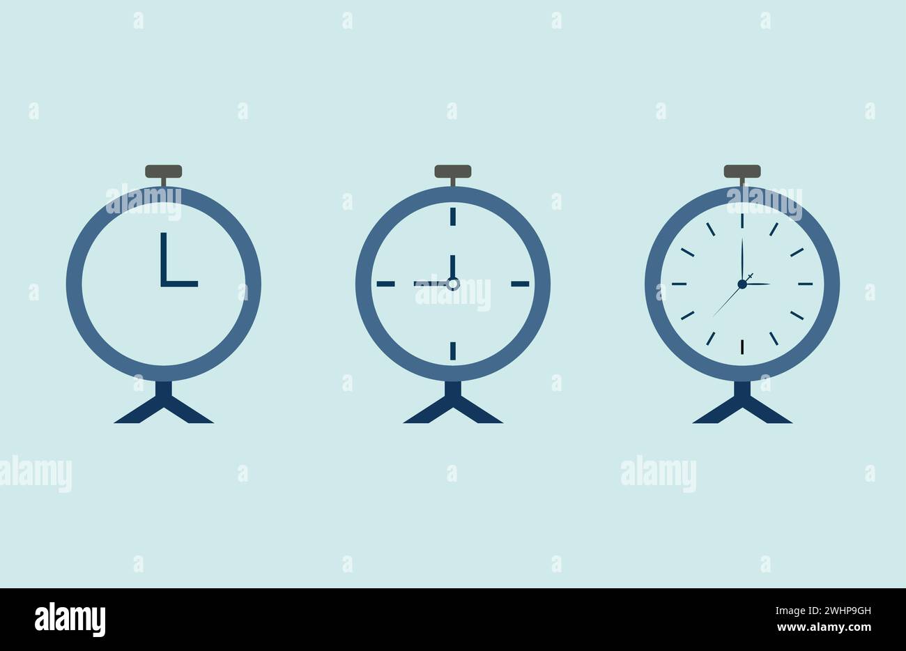 Alarm clock icon flat vector illustration. Stock Vector