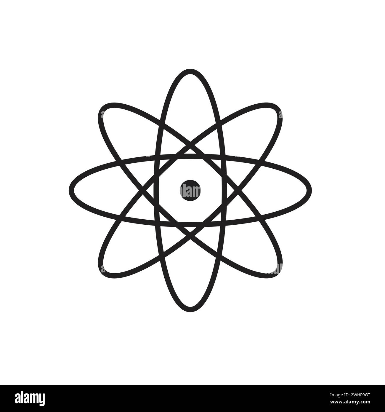 Flat Atom icon symbol vector Illustration Stock Vector