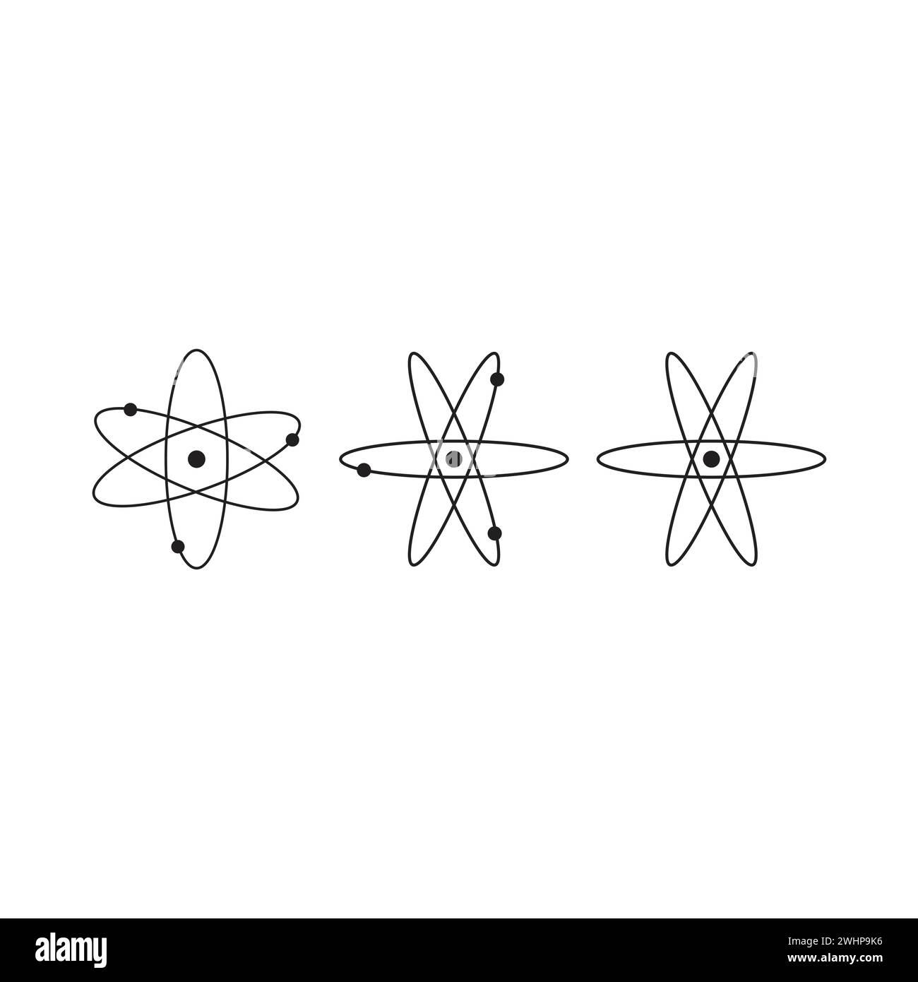 Atom icon in trendy flat design. Stock Vector