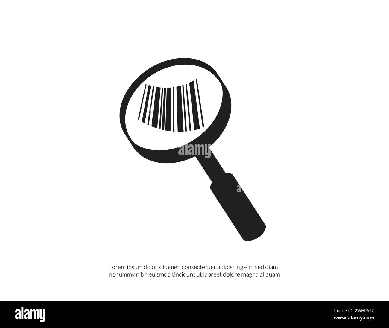 search barcode flat icon isolated on white background. Stock Vector