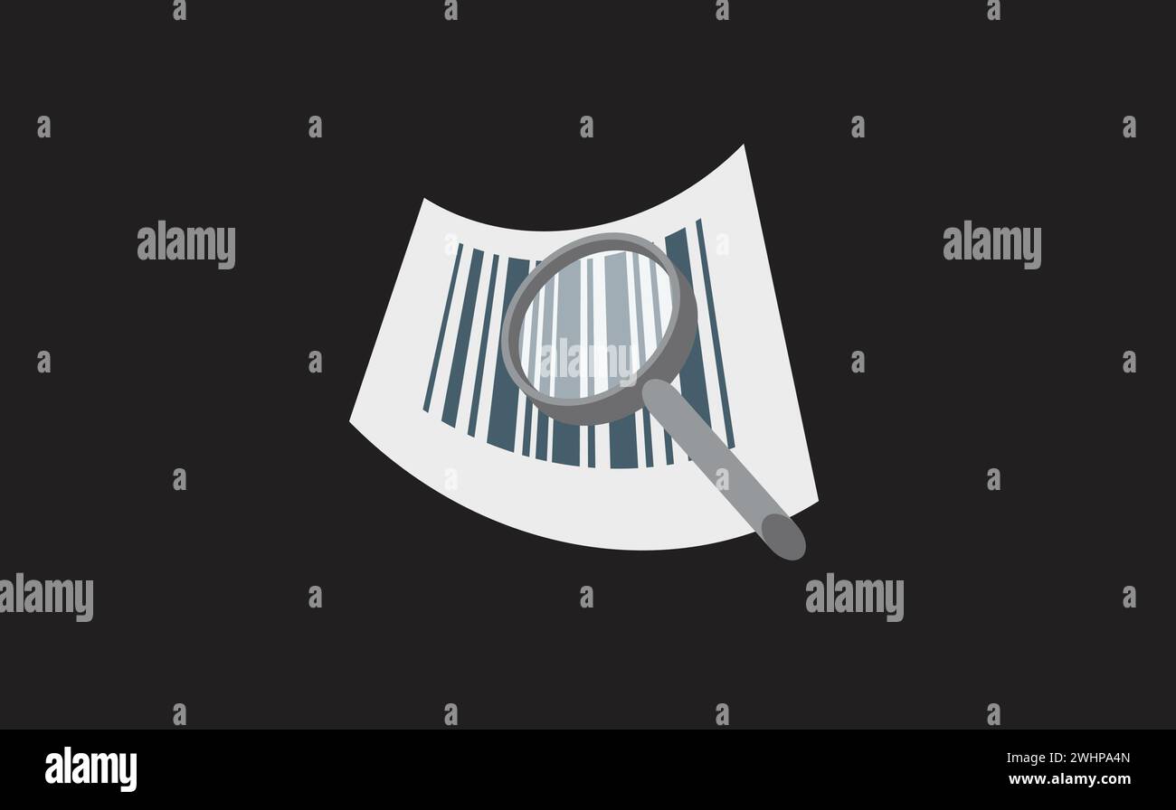 Search Barcode flat icon isolated on white background. Stock Vector