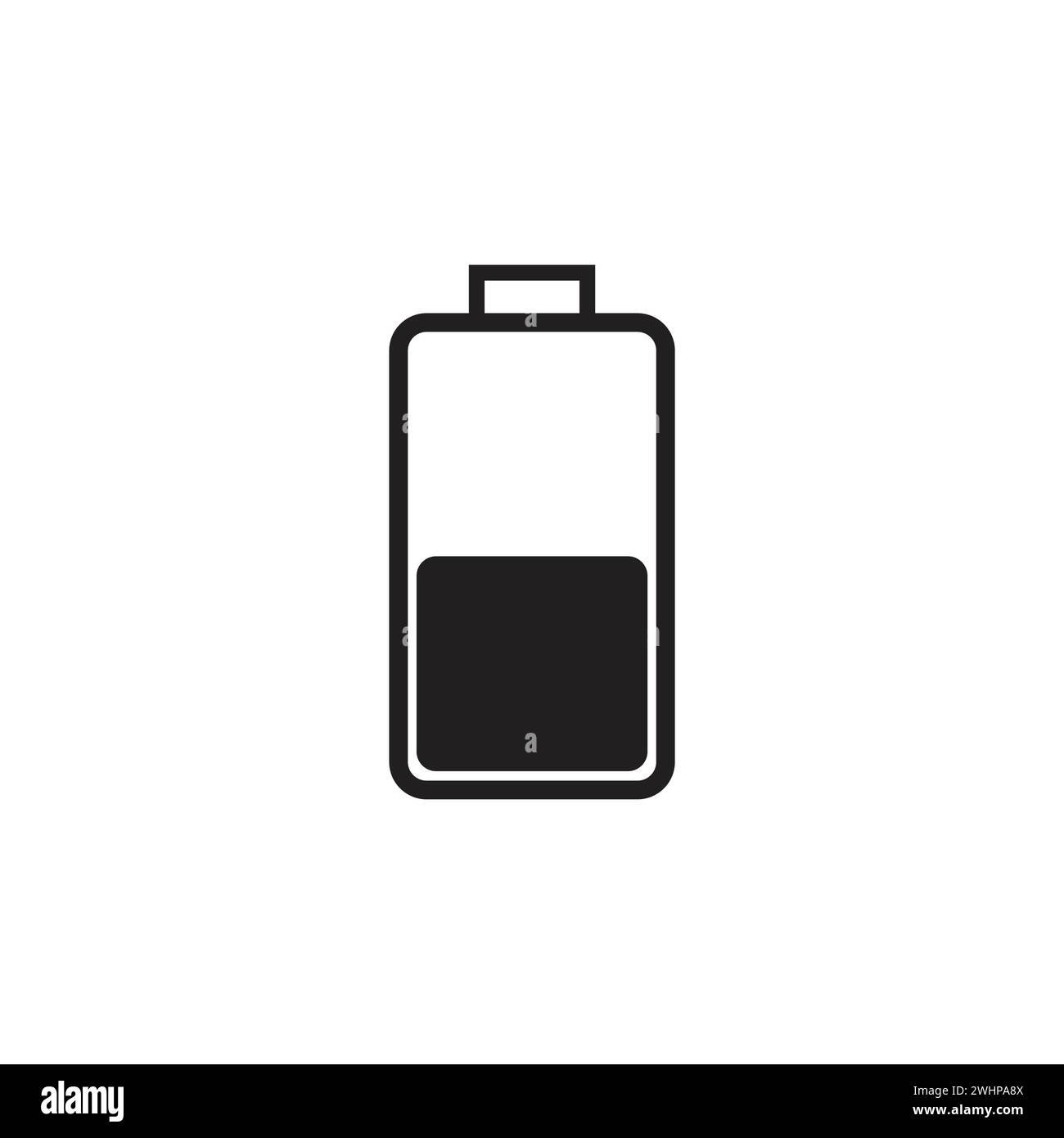battery icon in flat style with background. Stock Vector