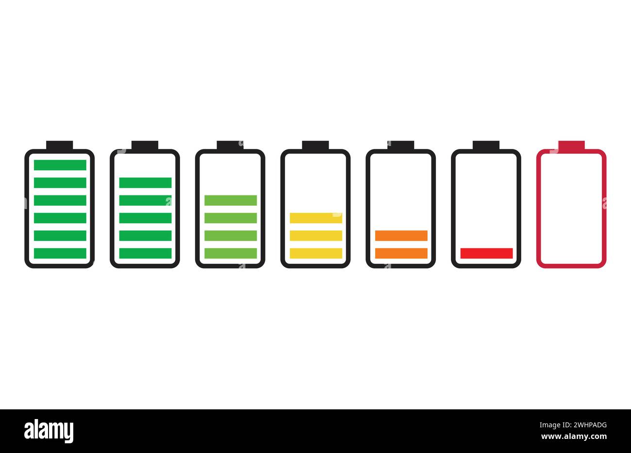 battery icon set in flat style with background Stock Vector Image & Art ...