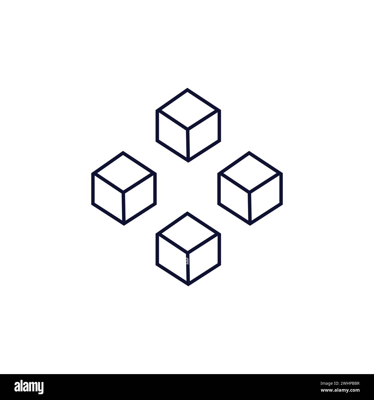 Blockchain icon flat vector illustration Stock Vector Image & Art - Alamy